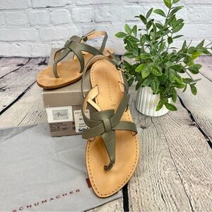 Dorothee Schumacher Leather Slingback Thong Sandals Gray Sz EU 37.5